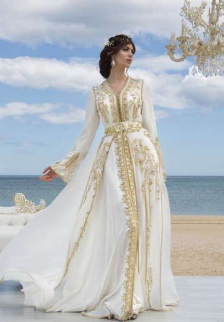 White Bridal Kaftans | Arabia Weddings